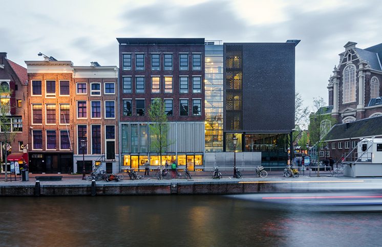 Amsterdam, Netherlands - May 7, 2015: Tourist visit Anne Frank h