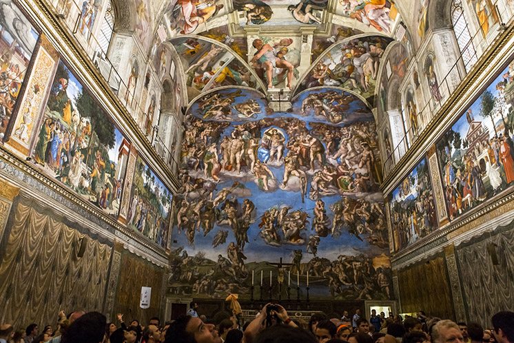 interiors and details of the Sistine Chapel, Vatican city