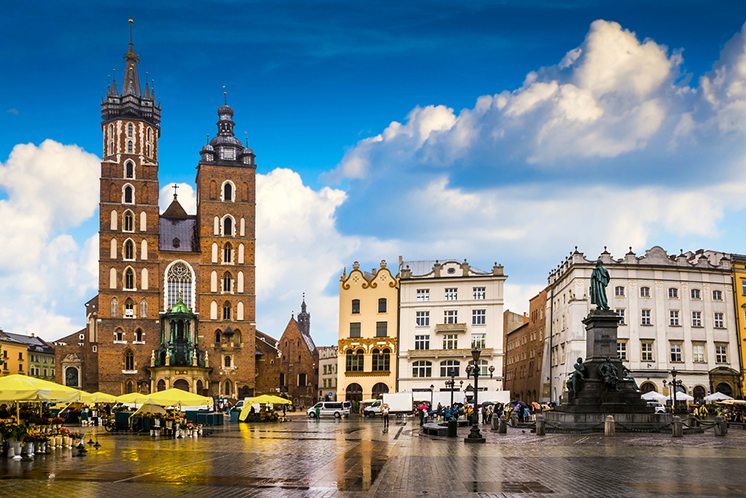 Krakow - Poland's historic center, a city with ancient architecture.