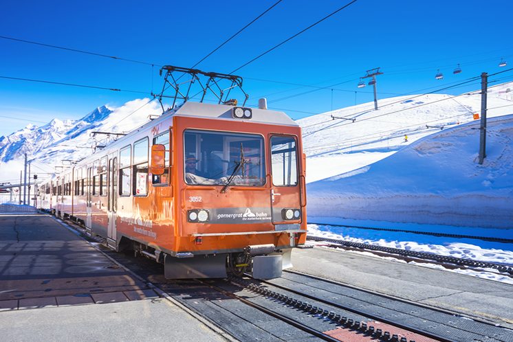 Gornergrat train station at Matterhorn peak, Zermatt