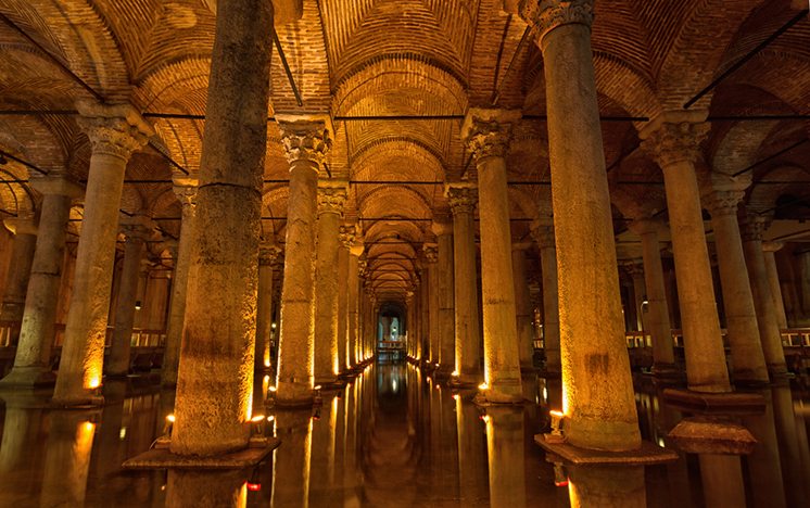 TURKEY, ISTANBUL - MAY 15, 2015: Basilica Cistern in Istanbul. B