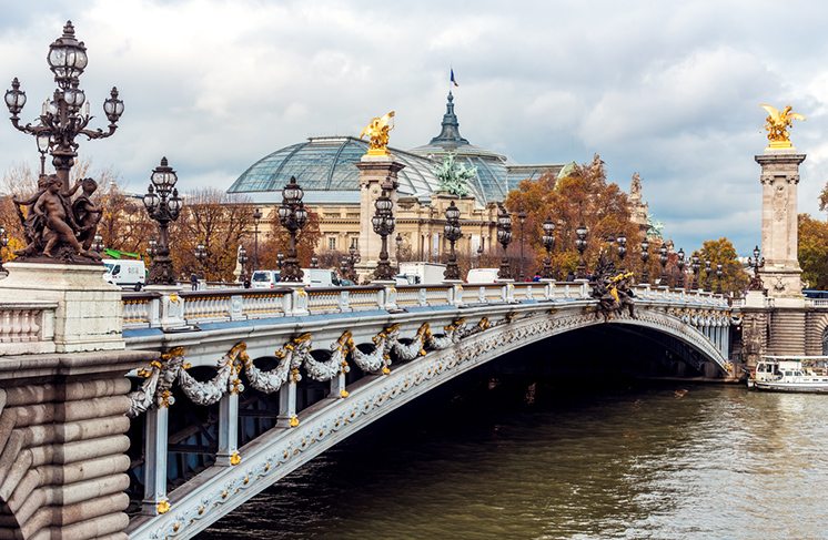 Alexander III Bridge on river Seine. Paris