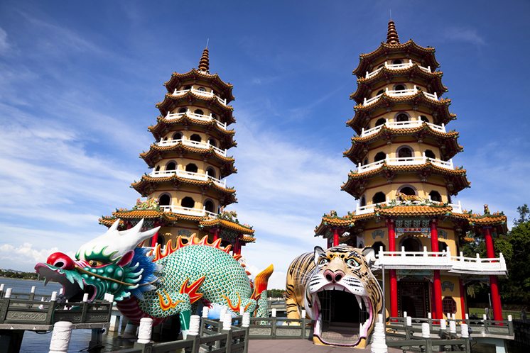 Famous Tower and dragon and tiger, taiwan