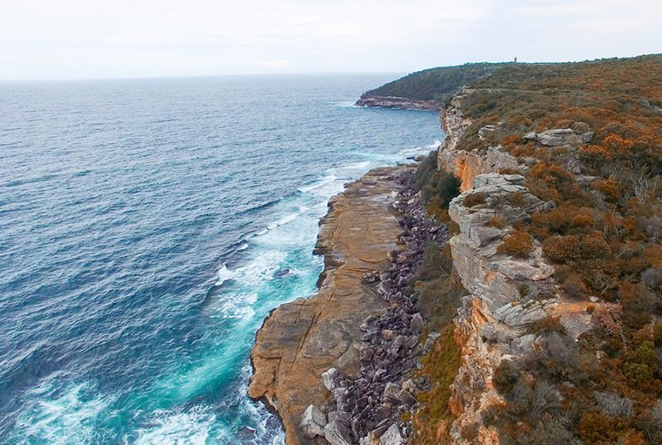 Bird's eye view of Shelly Beach near Sydney, Australia