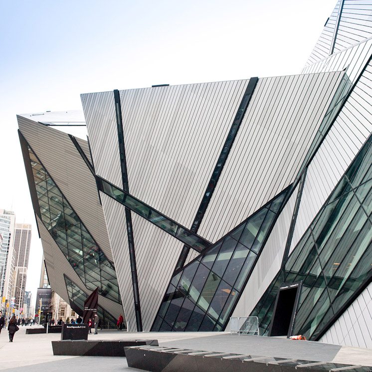 Crystal shaped building in a museum, Michael Lee-Chin Crystal, R
