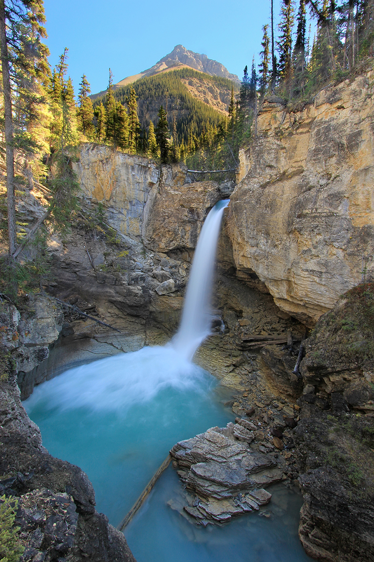 Stanley falls in Beauty creek canyon, Jasper national park in Al