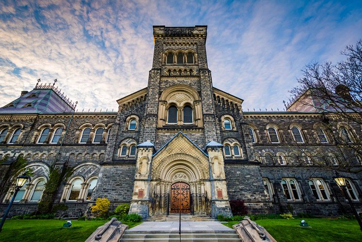 The University College Building at sunset, at the University of