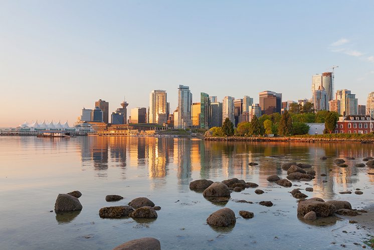 Vancouver BC City Skyline Morning