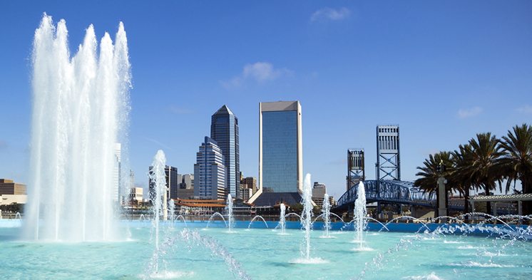 Jacksonville, Florida Skyline and Friendship Fountain
