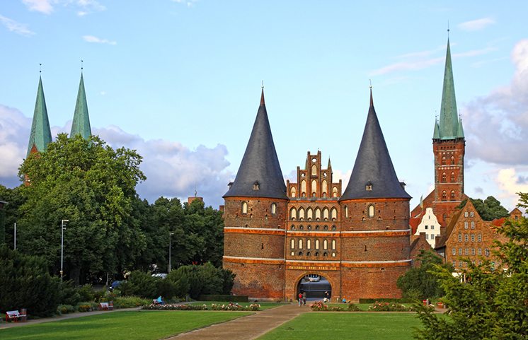 Holsten Gate in Lubeck old town, Germany