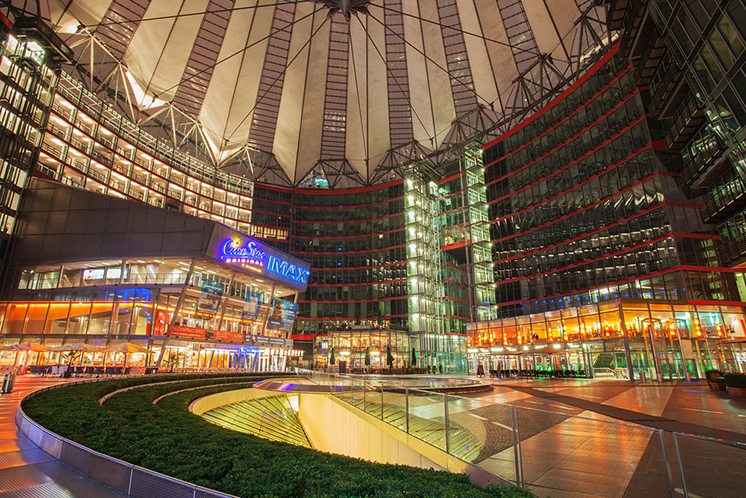 Sony Center on Potsdamer Platz at night