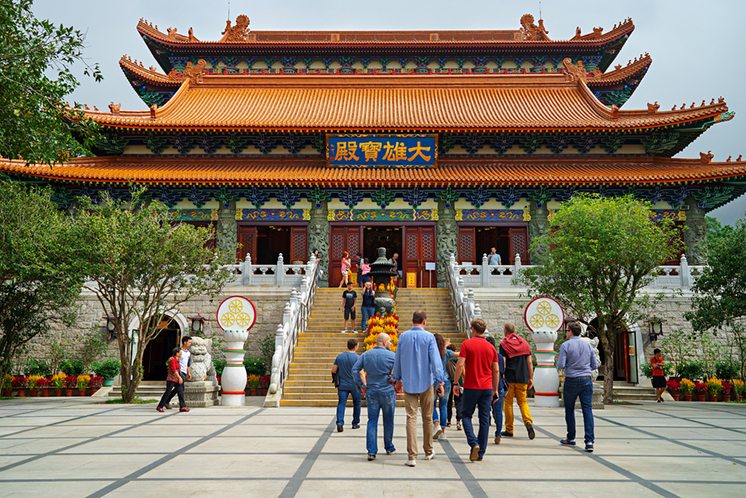 Hong Kong - November 20, 2015: Entrance Po Lin Monastery