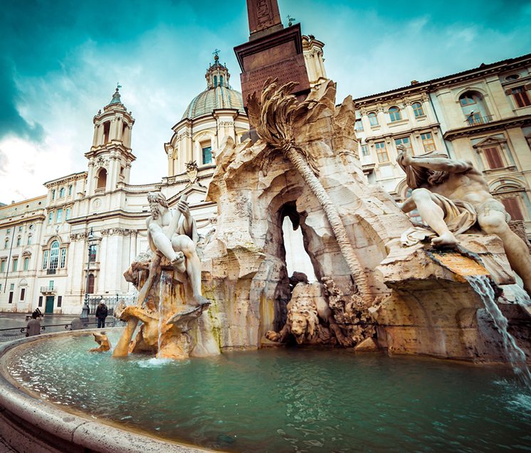 Detail of the Fountain in Piazza Navona