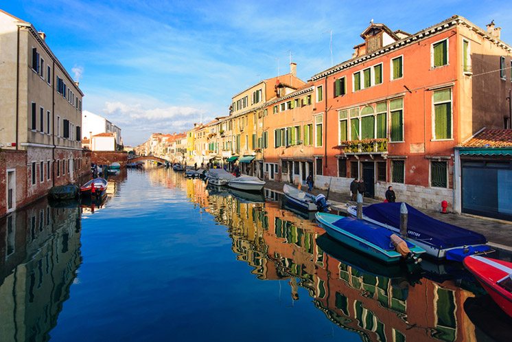Typical canal and street scene, Venice