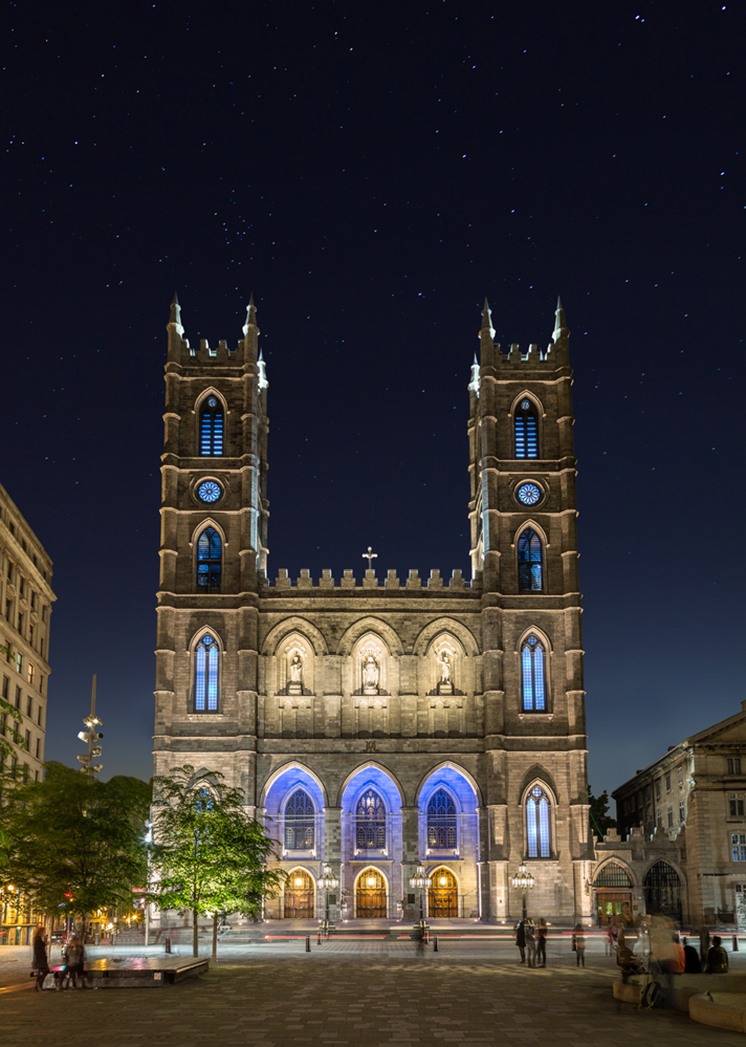 Notre-Dame Basilica in Montreal at Night