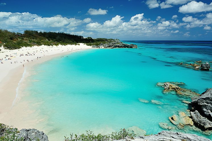 Pink beach in Bermuda islands