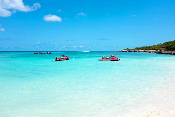 Eagle beach on Aruba island in the Caribbean
