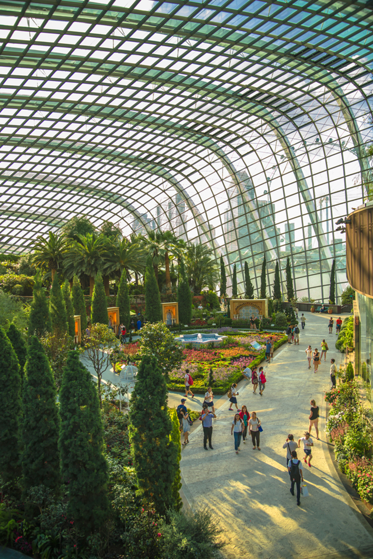 21 July, 2014 Singapore. Flower Dome - Greenhouse in the park Ga