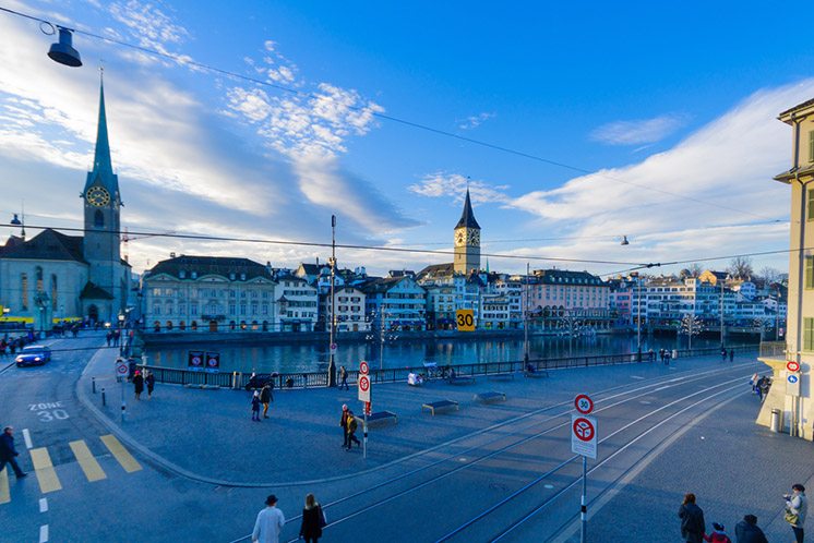 Old town and Limmat River, Zurich