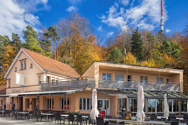 Raiway station and restaurant on the top of Mt. Uetliberg