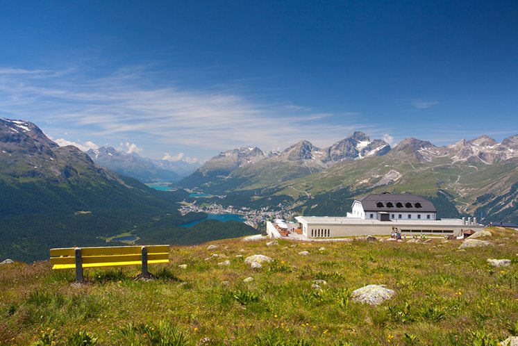 Panorama of the Upper Engadine from Muottas Muragl
