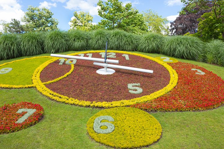 Geneva, Switzerland - June 17, 2016: Flower Clock in park