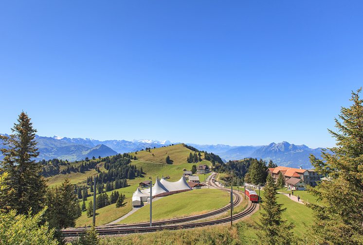 Cog railway on the Mt. Rigi