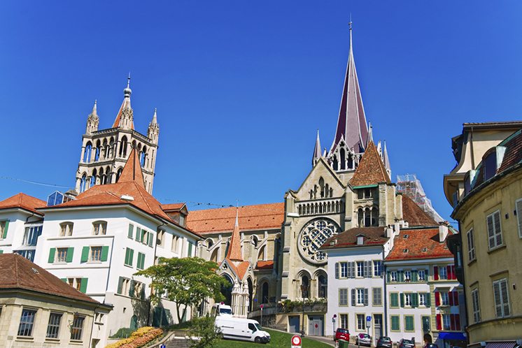 Lausanne Cathedral in summer