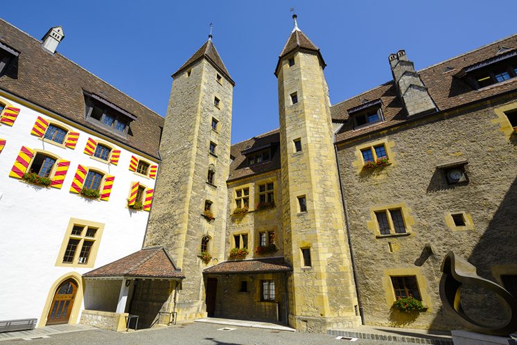 Courtyard of the castle in Neuchatel