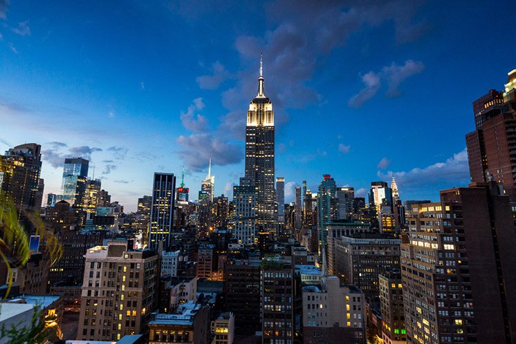 NEW YORK - AUGUST 23: View to Midtown Manhattan with the famous