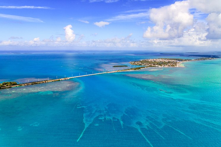 Florida Keys Aerial View with bridge