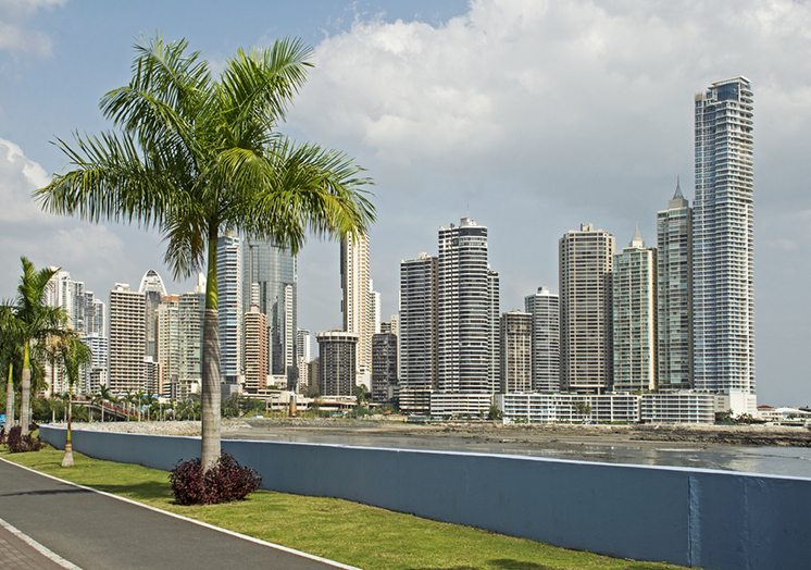 Partial view of Panama City skyscrapers