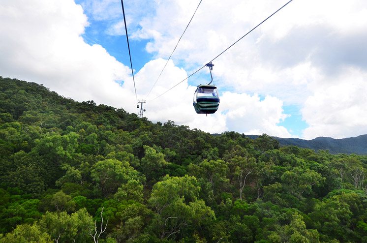 Skyrail Rainforest Cableway above Barron Gorge National Park Queensland Australia