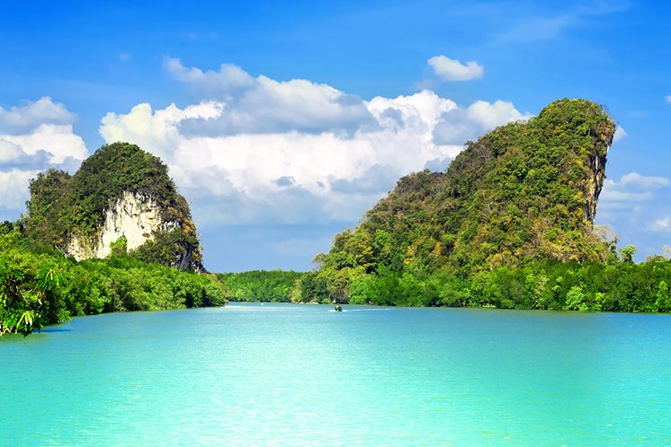 Kanaab Nam Cliff, Krabi Town, Thailand.