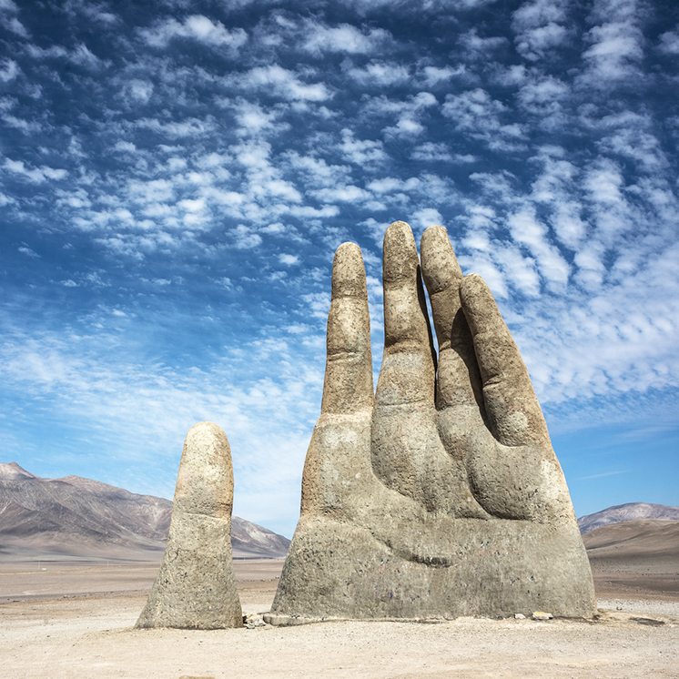 Hand Sculpture, the symbol of Atacama Desert